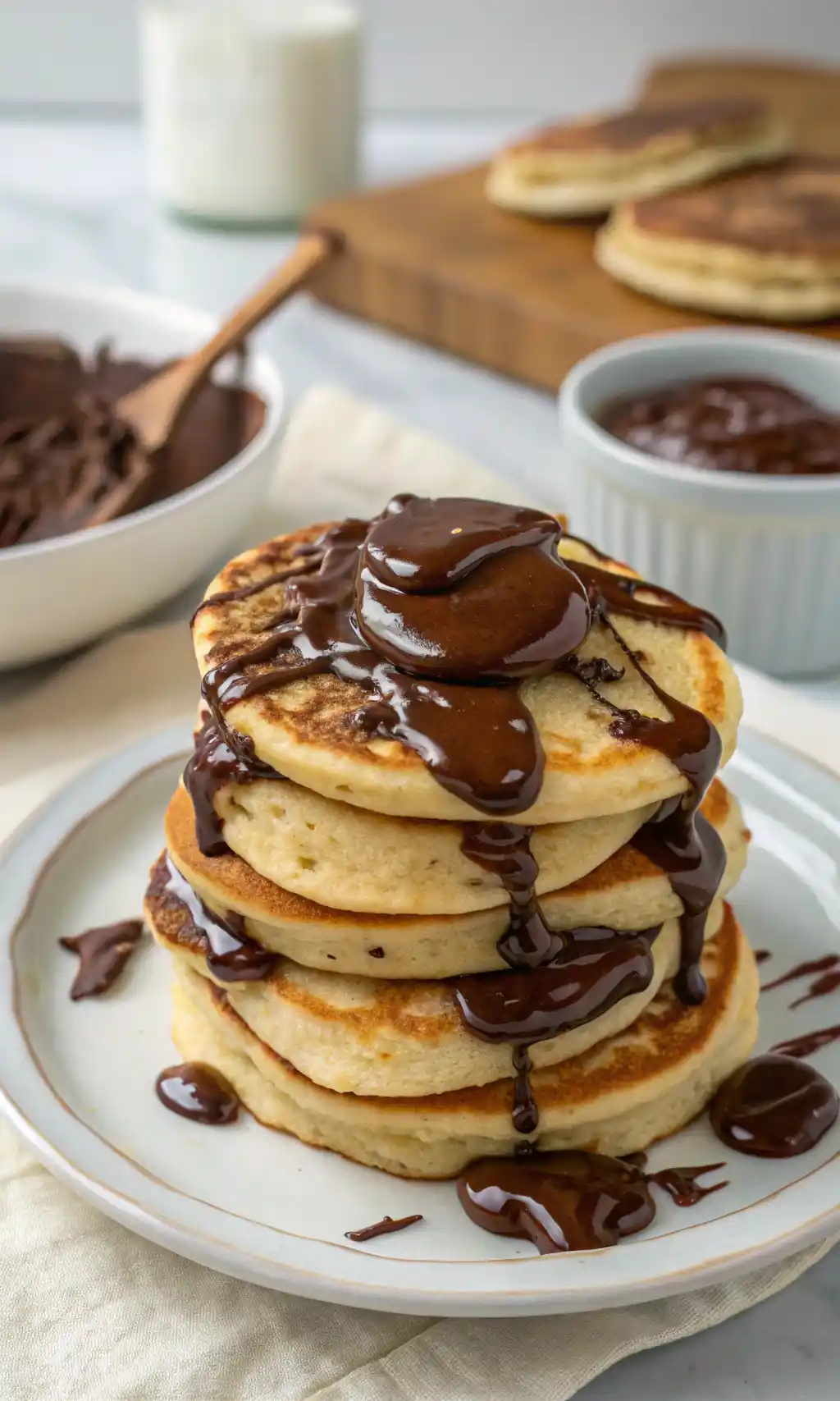 Mini Pancakes with melt chocolate