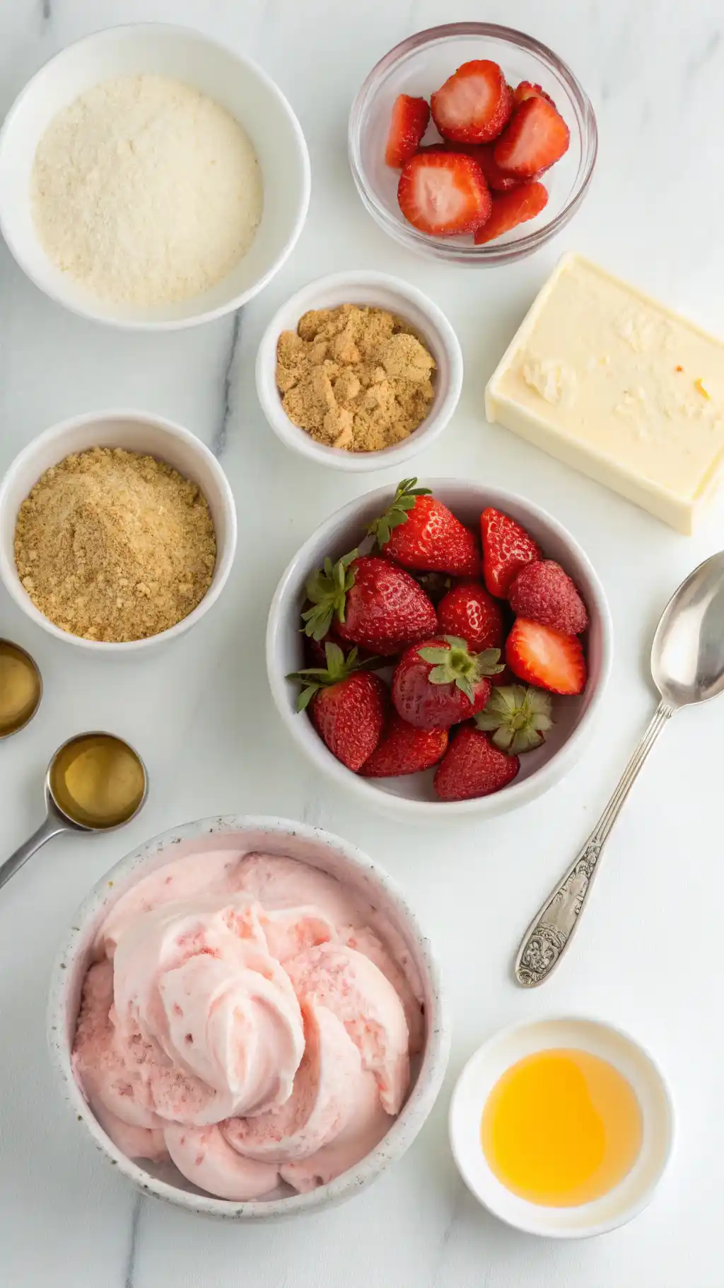 Ingredients for Strawberry Cheesecake Ice Cream