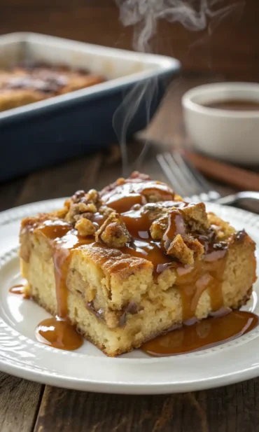 bread pudding with caramel sauce