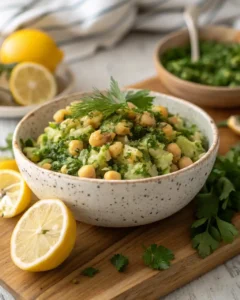 Herby Lemon Mashed Chickpea Salad