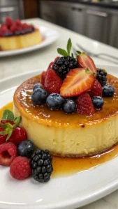 french flan with berries