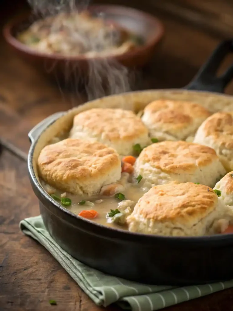 Chicken Pot Pie with Biscuit Crust