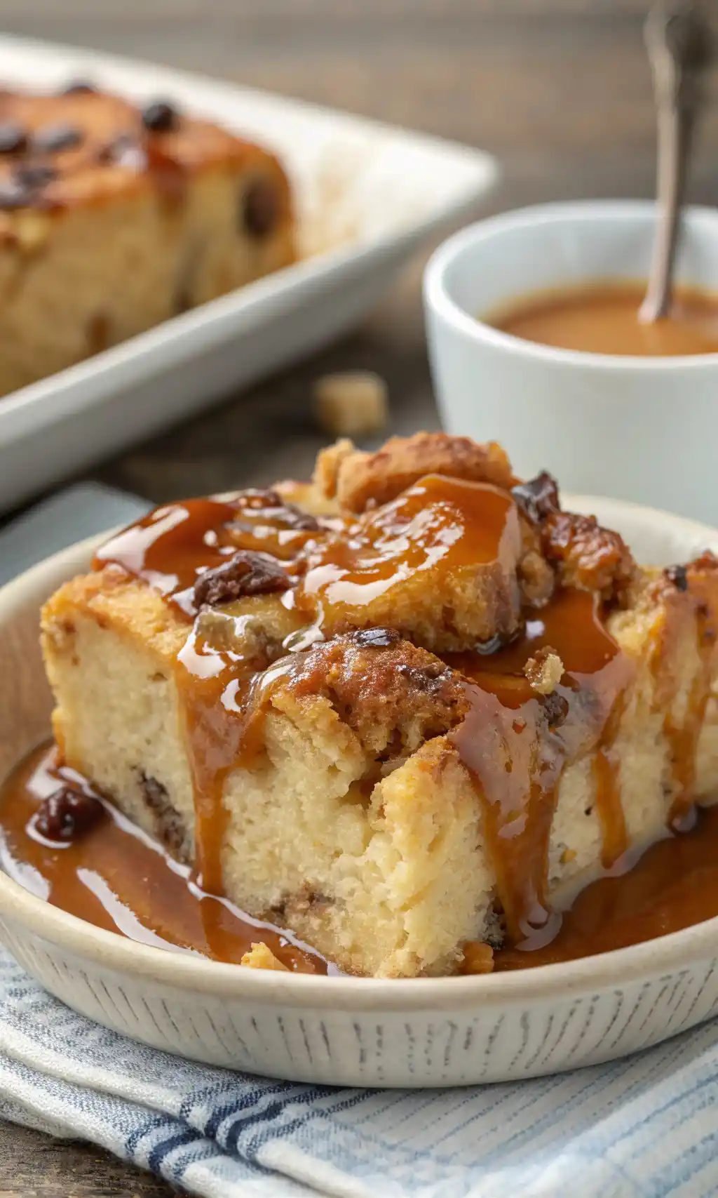 Bread Pudding with caramel sauce