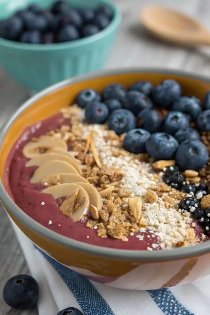 Peanut Butter Powder Blueberry smoothie