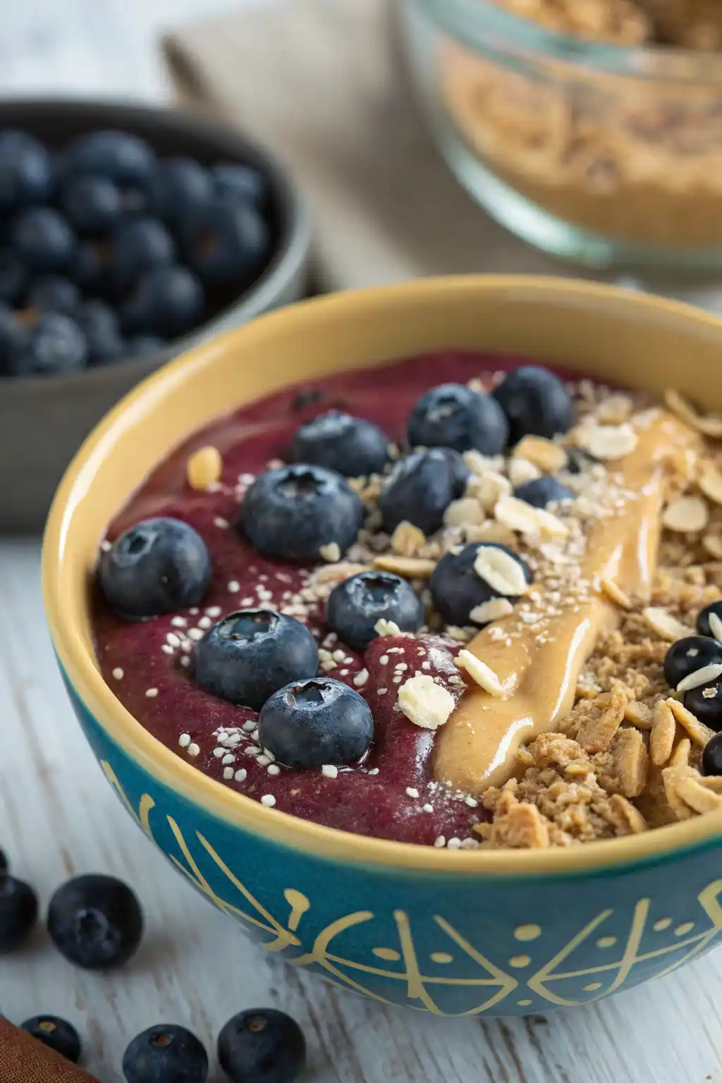 Peanut Butter Powder Blueberry smoothie