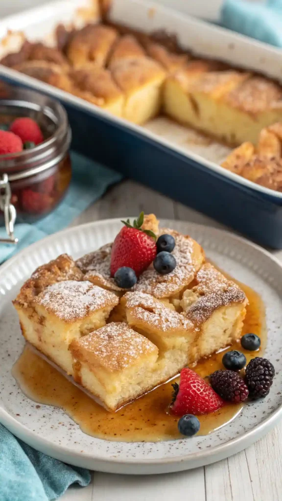 baked french toast casserole served