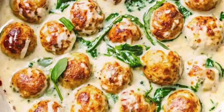 Creamy Garlic Parmesan Chicken Meatballs