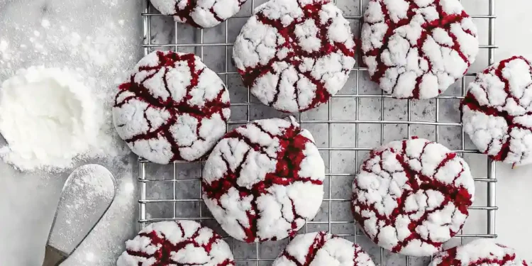Easy Red Velvet Crinkle Cookies