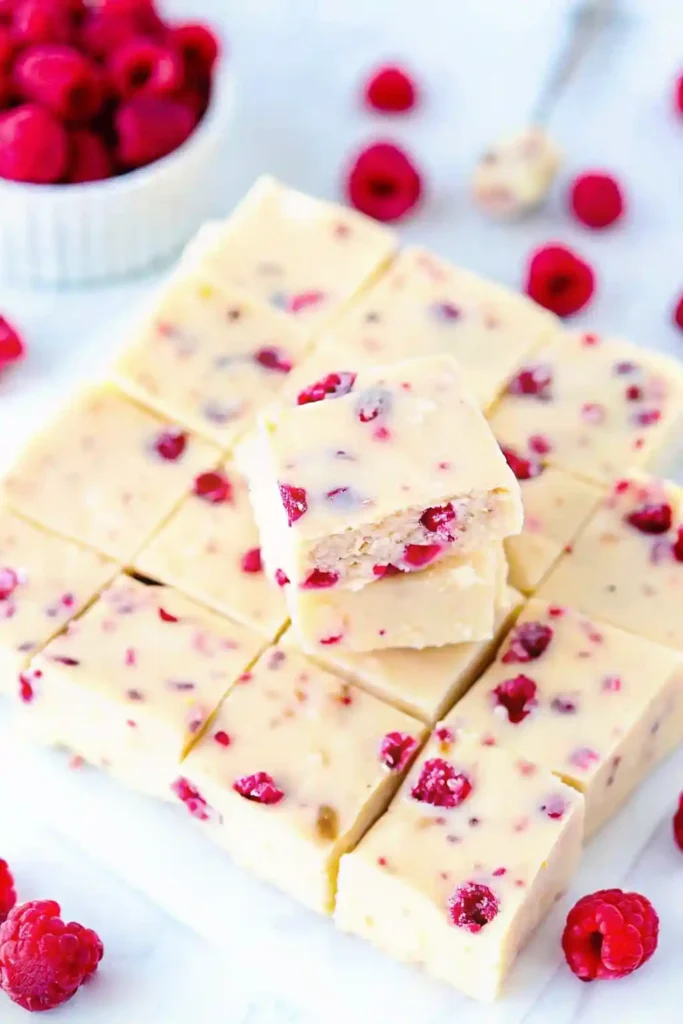 White Chocolate and Raspberry Fudge