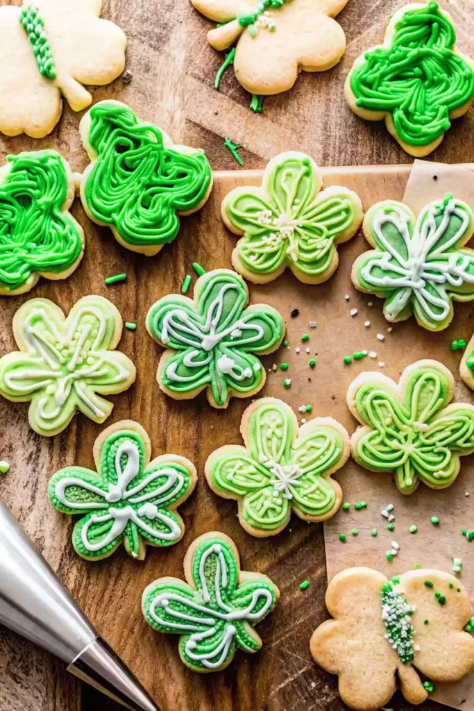 Vanilla Bean Shamrock Cookies