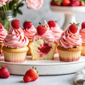 Strawberries and Cream Cupcakes
