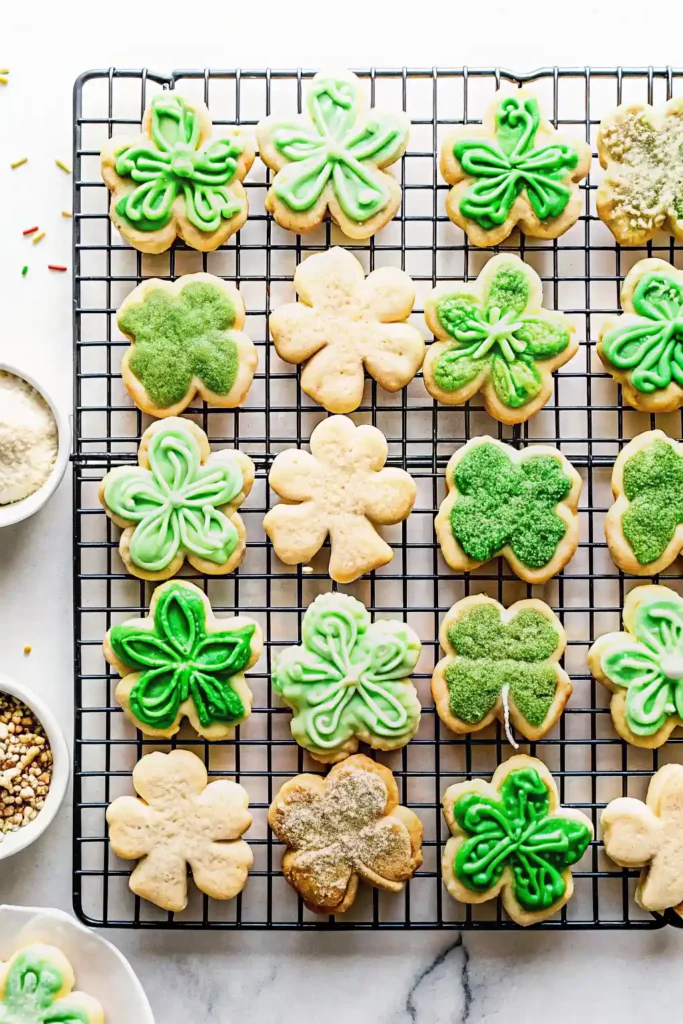 Vanilla Bean Shamrock Cookies