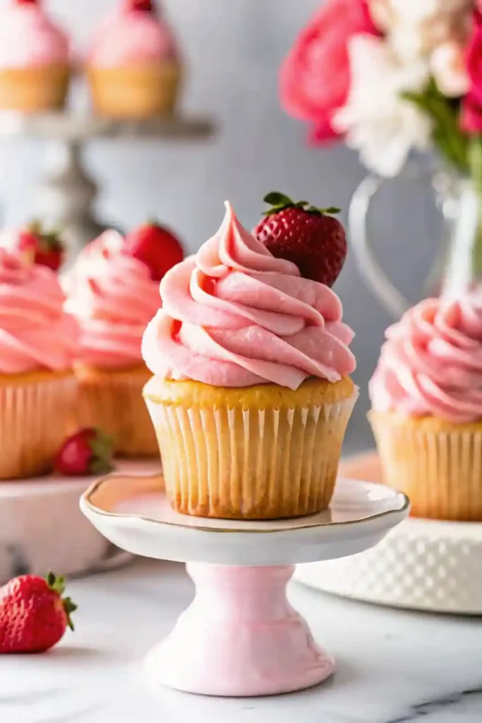 Strawberries and Cream Cupcakes