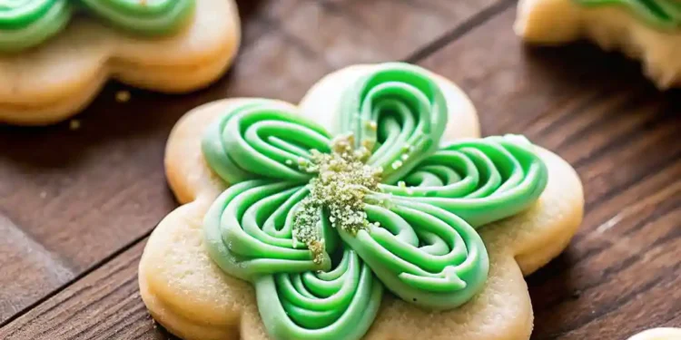 Vanilla Bean Shamrock Cookies