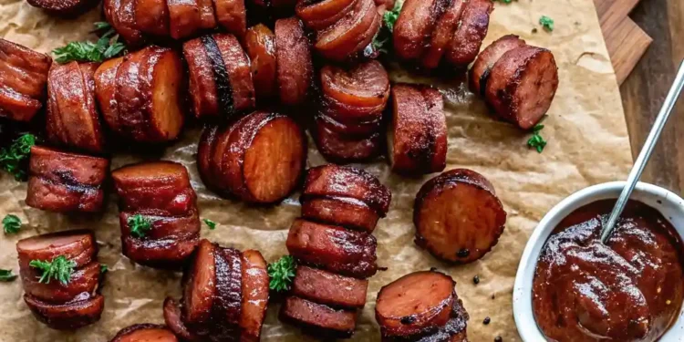 Maple BBQ Hasselback Kielbasa Bites (The Ultimate Savory Party Appetizer)