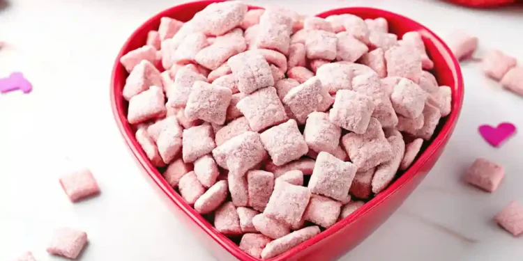 Vibrant Strawberry Muddy Buddies (The Ultimate 15-Minute Snack Mix)