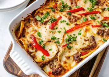 Philly Cheesesteak Casserole (Easy One-Dish Dinner!)