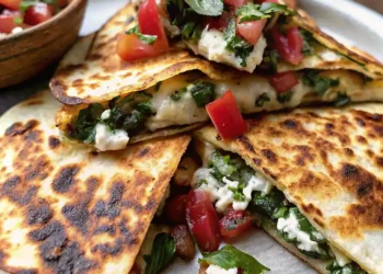 Mediterranean Quesadillas with Spinach and Feta (15-Minute Dinner!)